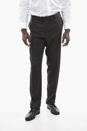 Virgin Wool-Blend Trousers ACADEMY with Belt Loops