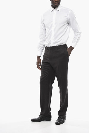 Virgin Wool-Blend Trousers ACADEMY with Belt Loops