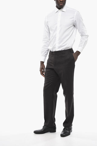 Virgin Wool-Blend Trousers ACADEMY with Belt Loops