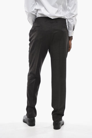Virgin Wool-Blend Trousers ACADEMY with Belt Loops