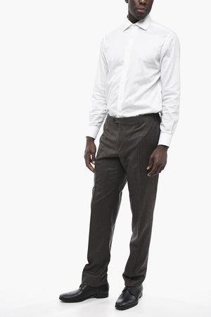Virgin Wool Trousers ACADEMY with Welt Pockets