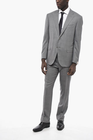 Virgin Wool LEADER Suit with District Check Pattern
