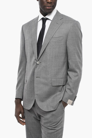 Virgin Wool LEADER Suit with District Check Pattern