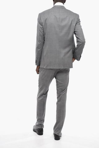 Virgin Wool LEADER Suit with District Check Pattern