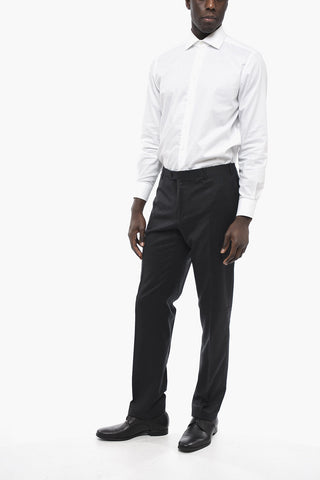 Pantaloni ACADEMY in Lana Stretch con Chiusura a Scomparsa