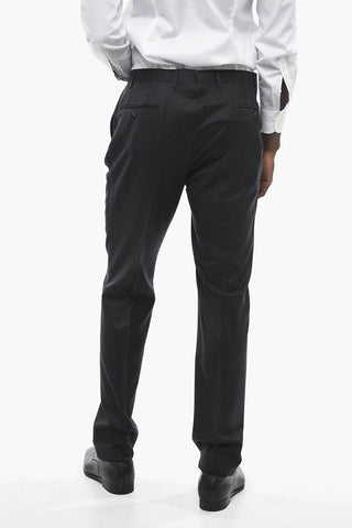 Pantaloni ACADEMY in Lana Stretch con Chiusura a Scomparsa