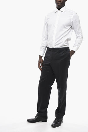 Virgin Wool-Blend Pin Point Trousers ACADEMY