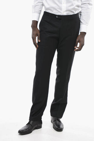 Wool LEADER Smoking Pants with Satin Detail