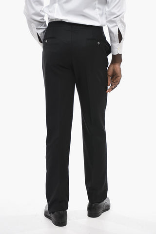 Wool LEADER Smoking Pants with Satin Detail