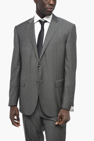 Virgin Wool ACADEMY Suit with Striped Pattern