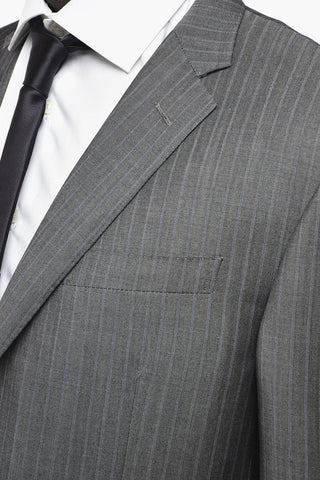 Virgin Wool ACADEMY Suit with Striped Pattern