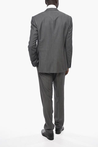 Virgin Wool ACADEMY Suit with Striped Pattern