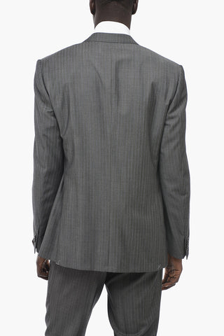 Virgin Wool ACADEMY Suit with Striped Pattern