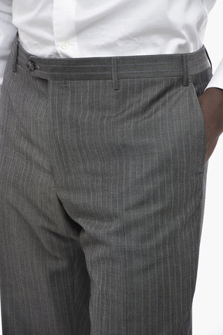 Virgin Wool ACADEMY Suit with Striped Pattern