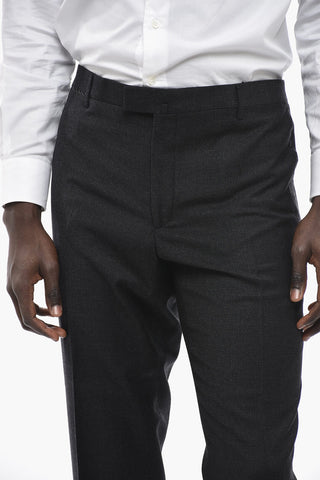 Virgin Wool ACADEMY Pants with Pin Check Motif