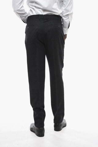 Virgin Wool ACADEMY Pants with Pin Check Motif