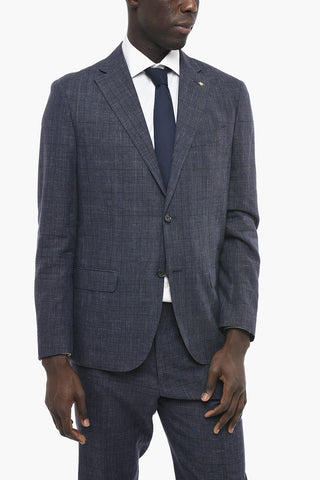 CC COLLECTION Abito Slim Fit in Misto Lino District Check
