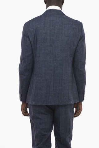 CC COLLECTION Abito Slim Fit in Misto Lino District Check