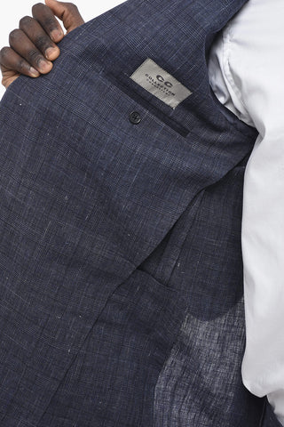 CC COLLECTION Abito Slim Fit in Misto Lino District Check