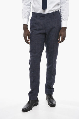 CC COLLECTION Abito Slim Fit in Misto Lino District Check