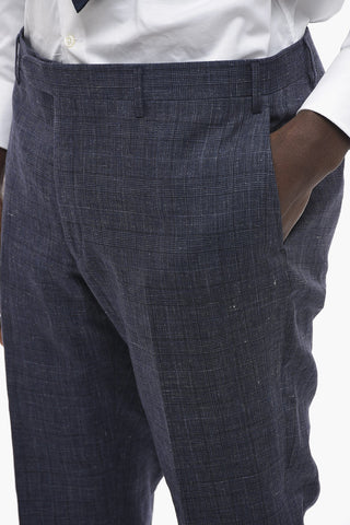 CC COLLECTION Abito Slim Fit in Misto Lino District Check