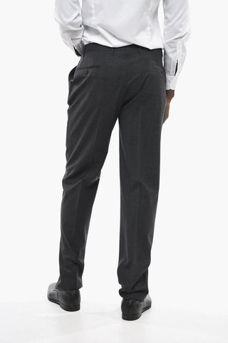 Schurwoll-Stretch-Hose ACADEMY mit Pin-Check-Muster