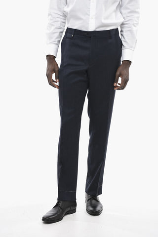 Pantaloni LEADER in Lana con Tasche a Zip