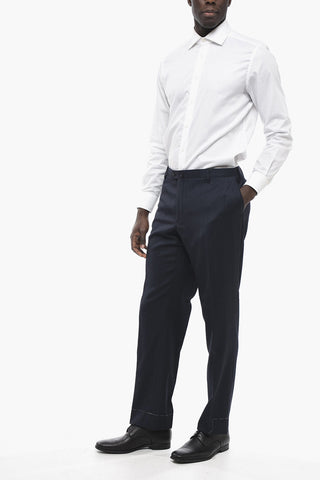 Pantaloni LEADER in Lana con Tasche a Zip