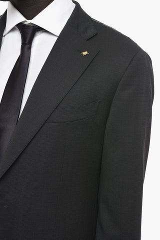 CC COLLECTION Jacquard RETAILORED Wool Blend Suit with 2 Buttons