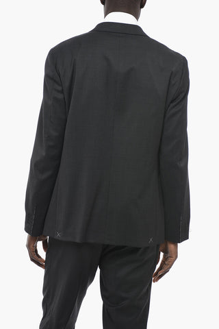 CC COLLECTION Jacquard RETAILORED Wool Blend Suit with 2 Buttons