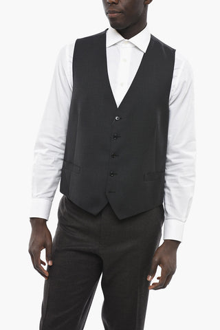 Extra-Fine Virgin Wool Vest with welt pockets