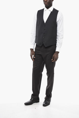 Extra-Fine Virgin Wool Vest with welt pockets