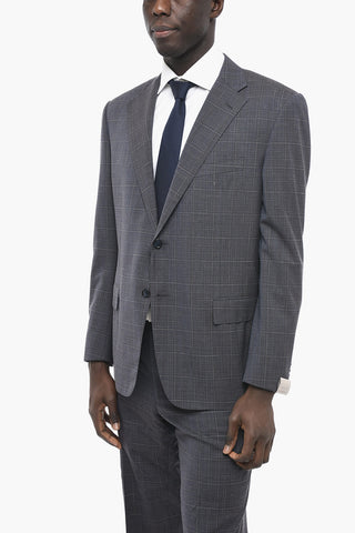 Virgin Wool MANTUA Suit with Windowpane Check Pattern