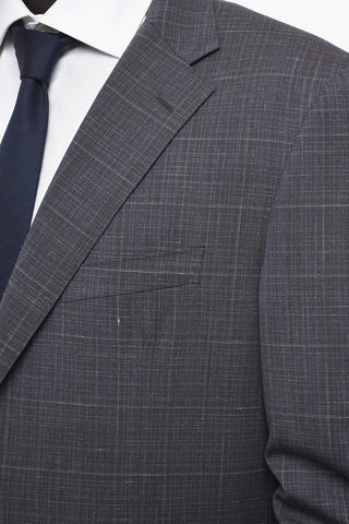 Virgin Wool MANTUA Suit with Windowpane Check Pattern