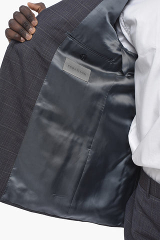 Virgin Wool MANTUA Suit with Windowpane Check Pattern