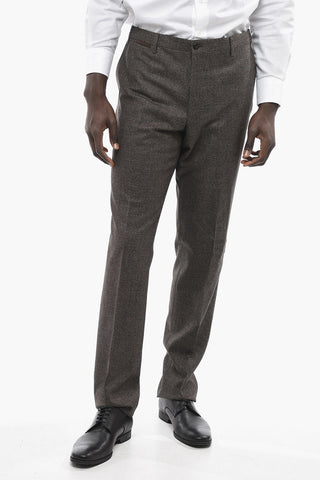 Hopsack Wool Blend Pants with Belt Loops