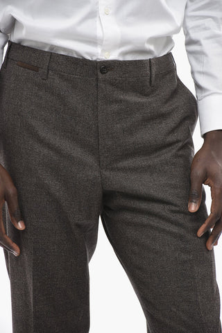 Hopsack Wool Blend Pants with Belt Loops