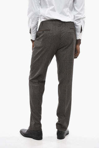 Hopsack Wool Blend Pants with Belt Loops