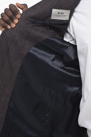 CC COLLECTION Virgin Wool Blend District Check Suit