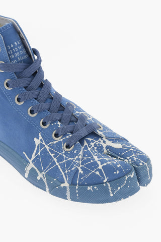 MM22 Paint Effect Canvas TABI High-Top Sneakers