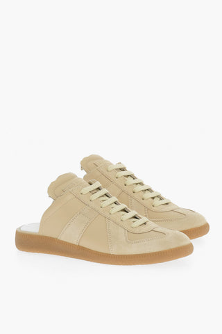 MM22 Open Back Suede Low-Top Sneakers