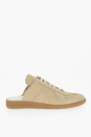 MM22 Open Back Suede Low-Top Sneakers