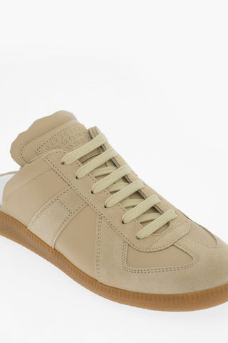 MM22 Open Back Suede Low-Top Sneakers