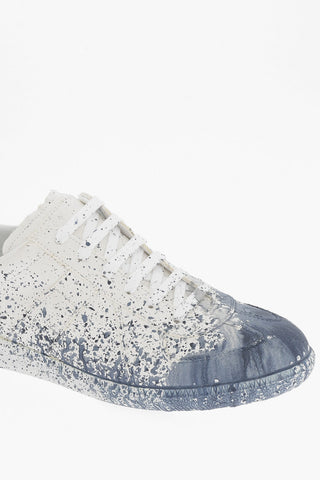 MM22 Paint Effect Canvas Low Top Sneakers
