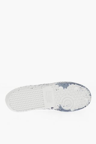 MM22 Paint Effect Canvas Low Top Sneakers