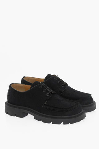 MM22 Solid Color Ponyskin Derby Shoes