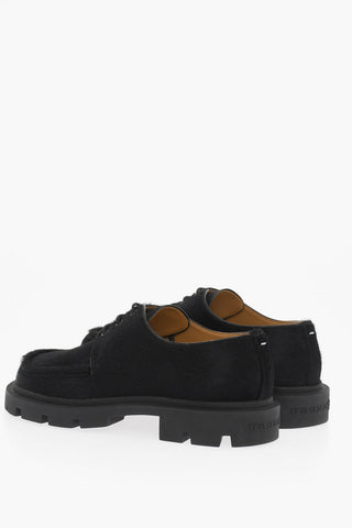 MM22 Solid Color Ponyskin Derby Shoes