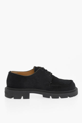 MM22 Solid Color Ponyskin Derby Shoes