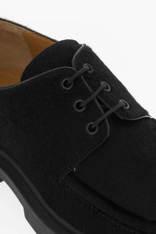 MM22 Solid Color Ponyskin Derby Shoes
