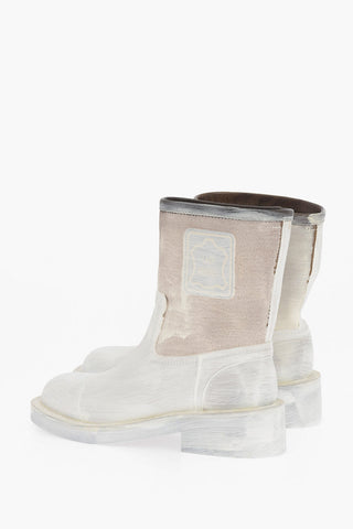 MM6 Coated Leather Ankle Booties